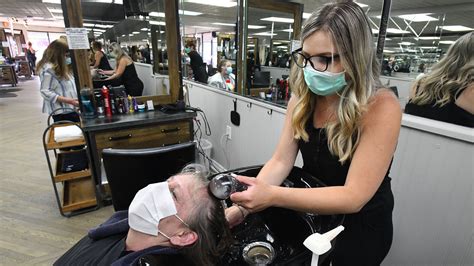 Customers Line Up For Cuts Color As Hair Salons Reopen In Michigan