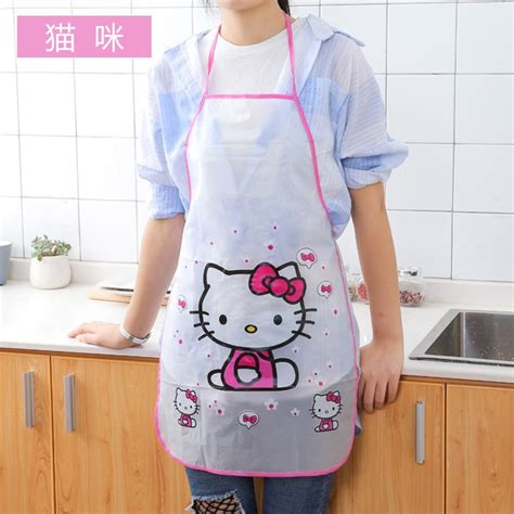 1pcs New Cartoon Kitty Doraemon Apron Sleeveless Waterproof Anti Oil Aprons Kitchen Cooking
