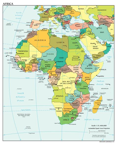 Mapa Grande Política Detallada De África Con Las Principales Ciudades Y Capitales 2012