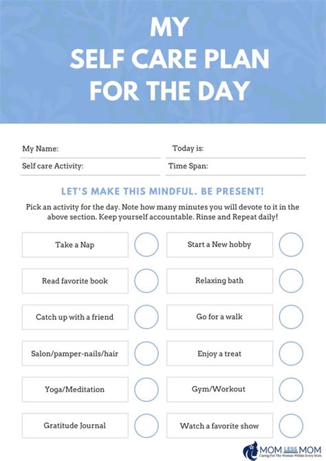 Create A Self Care Routine With A Self Care Planner Template Free