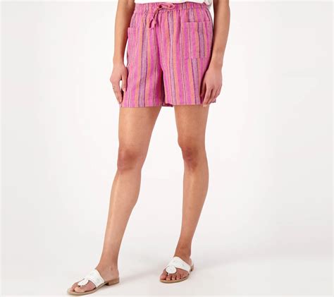 Studio Park x Kerstin Lindquist Striped Linen Relaxed Short - QVC.com