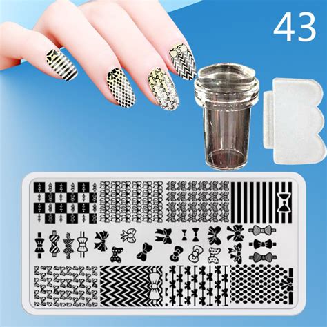 New 12x6cm 44 Style Nail Stamping Plates Set Made Stencils Lace Flower