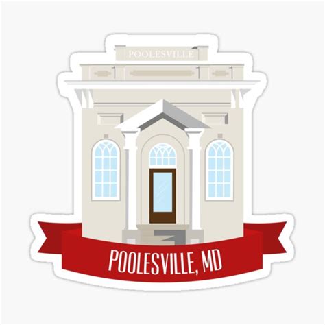 Poolesville Town Hall Sticker For Sale By Shmoodle Redbubble