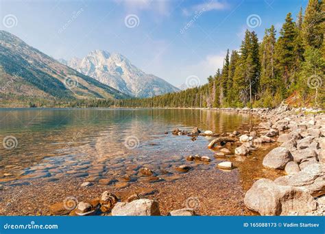 Jenny Lake At Grand Teton National Parkwyomingusa Stock Image Image