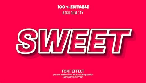 Premium Vector Sweet Text Effect Editable Font