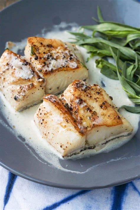 Pan Seared Cod With Tarragon Cream Sauce Easy Cod Recipe