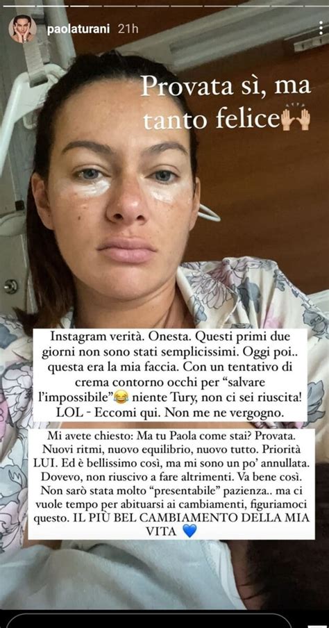 Paola Turani La Confessione Dopo Il Parto Giorni Non Semplici