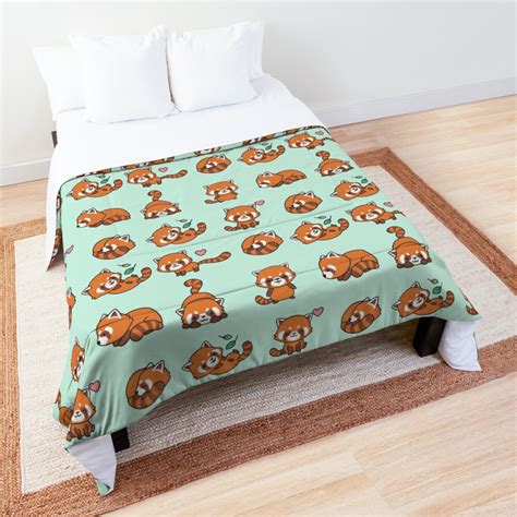 Red Panda Pattern Comforter By Ouchmypancreas Redbubble