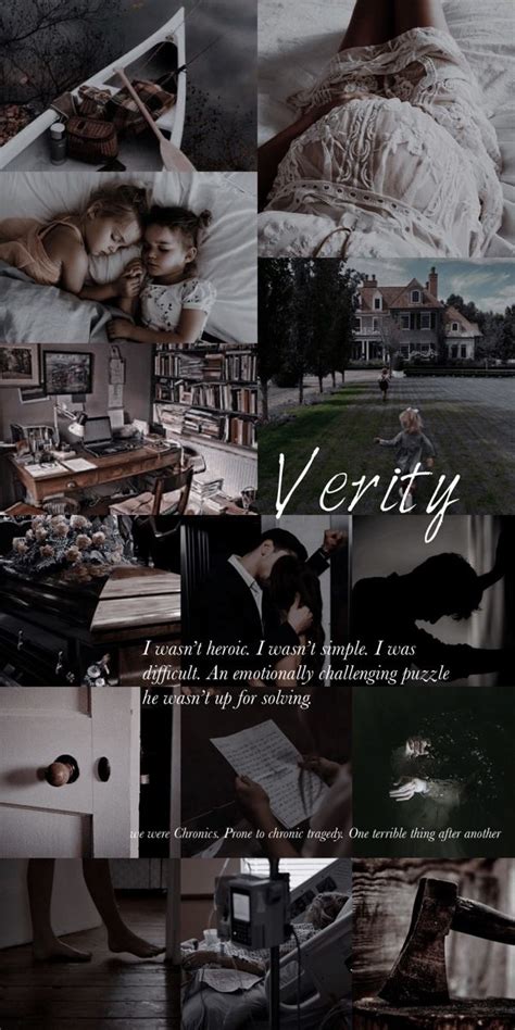 A Collage Of Images With The Words Verity Written In Black White And Grey