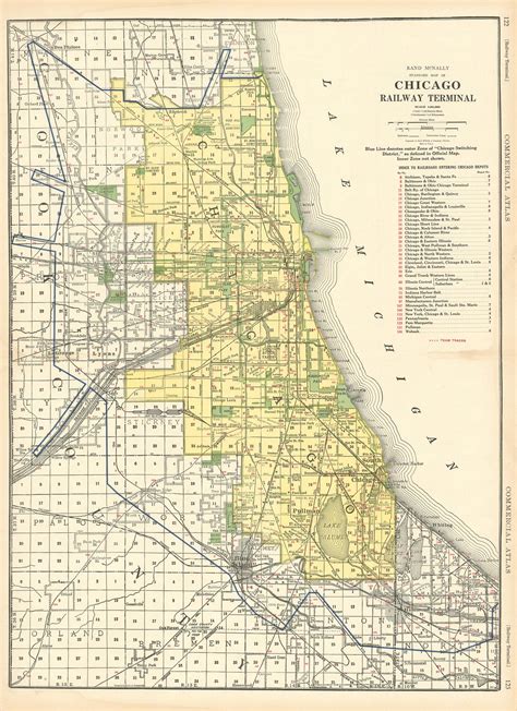 Mcnallys 1928 Map Of Chicagos Railway Terminal Art Source International