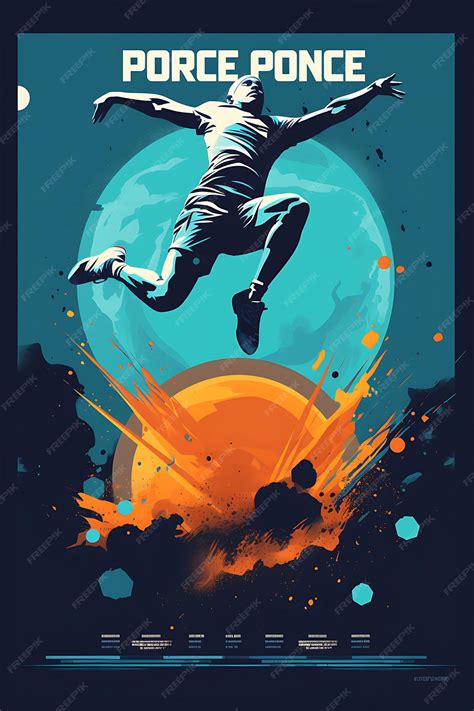 Premium Photo | Illustration Long Jump Power and Grace Monochromatic