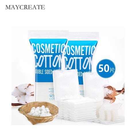 Maycreate 50pcslot Natural Organic Healty Cotton Pad Wipe Multi Functional Cleansing Soft