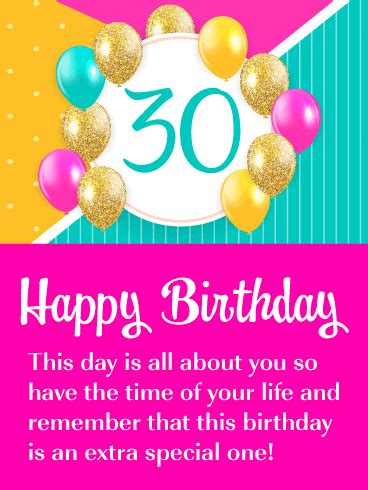 Check spelling or type a new query. Colorful Balloons - Happy 30th Birthday Card | Birthday ...