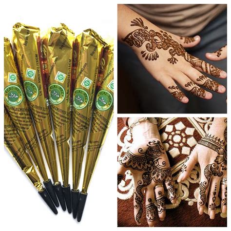 Buy 6pcslot Natural Herbal Brown Henna Tattoo Paste