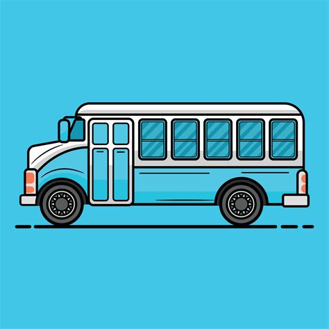 Bus Cartoon Icon Illustration School Bus Cartoon Vector White