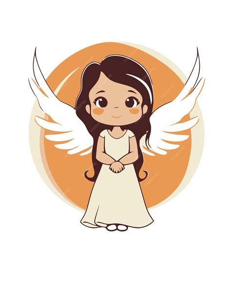 Premium Vector Cartoon Angel Girl With Wings