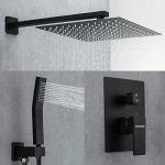 Rainfall Shower System Matte Black With High Pressure Inch Shower