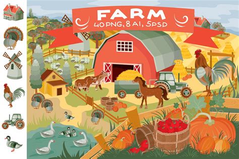 From here, draw reference boxes along the middle of the line. Clip art - Farm ~ Illustrations ~ Creative Market