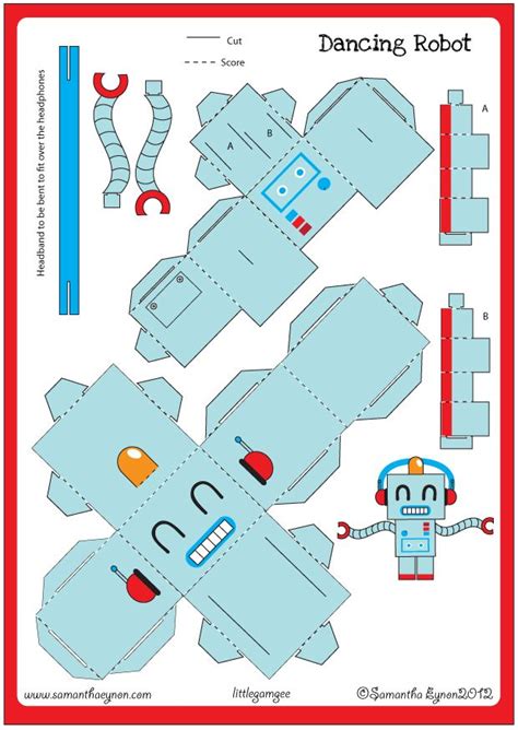 Free Printable 3d Robot Template Printable Templates