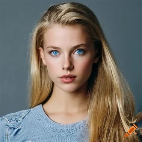 Attractive Girl With Blonde Hair And Blue Eyes