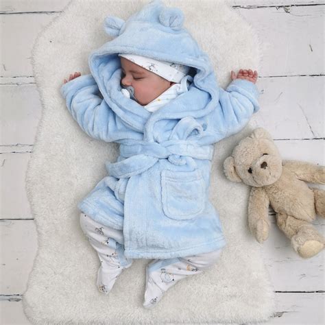 Pale Blue Baby Dressing Gown Personalised Baby Ts Bumbles And Boo