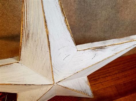 Rustic Wood Star 21 Inch Beveled Wood Star White Wood Star Etsy