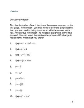X3 + x2y + 4y2 = 6. Calculus: Derivative Practice by Julane Crabtree | TpT
