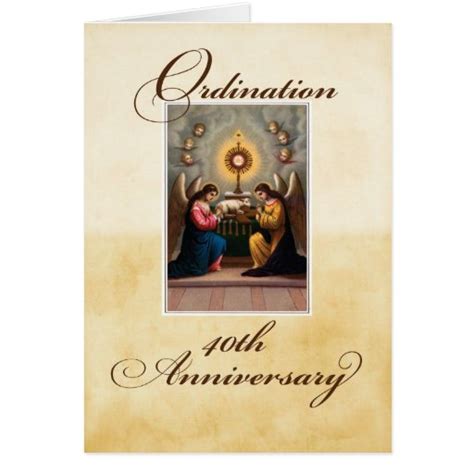 40th Ordination Anniversary Angels At Altar Greeting Card Zazzle