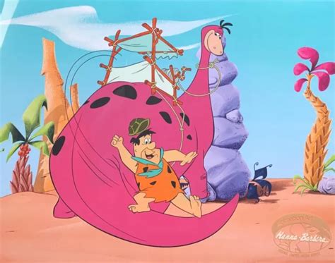 The Flintstones Fred And Barney Animation Art Sericel Cel 14 X 11 Hanna