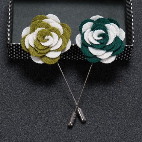 Mdiger Flower Lapel Pin Handmade Fabric Brooch Bouquet Gentlemen Lapel