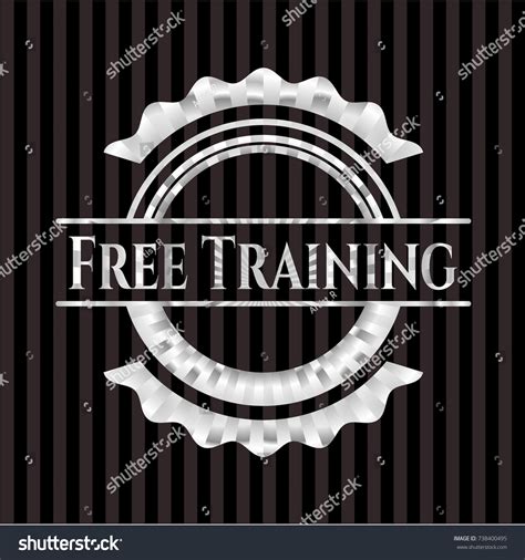 Free Training Silvery Shiny Badge Stock Vector Royalty Free 738400495