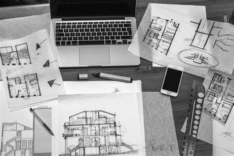 Free Picture Architect Work Desk Drawings Blueprint