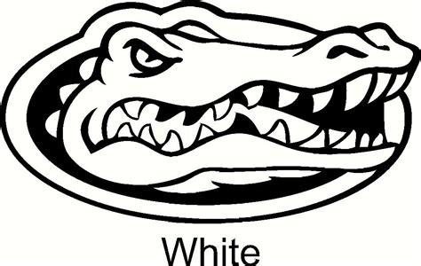 Florida Gators Logo Black And White Sketch Coloring Page