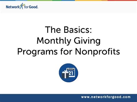 The Basics Monthly Giving Programs For Nonprofits