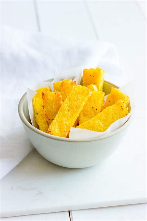 Super Crispy Baked Polenta Chips | Aline Made