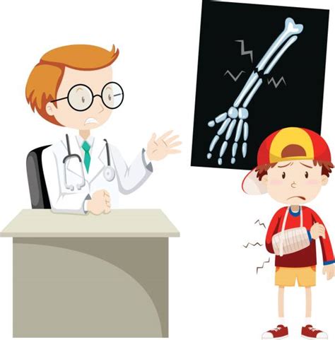 Cartoon Of The Broken Arm X Ray Illustrations Royalty Free Vector