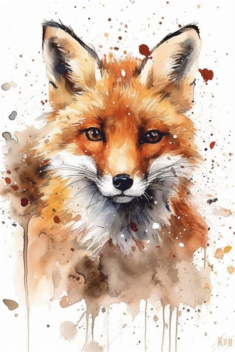 Red Fox Portrait Fox Lover Animal Art Watercolor Print Etsy In 2023