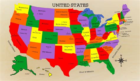 Map Of Usa With Capitals Of States United States Map