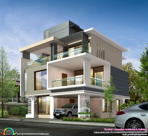 3719 Square Feet 3 Storied Ultra Modern Home Kerala Home Design And