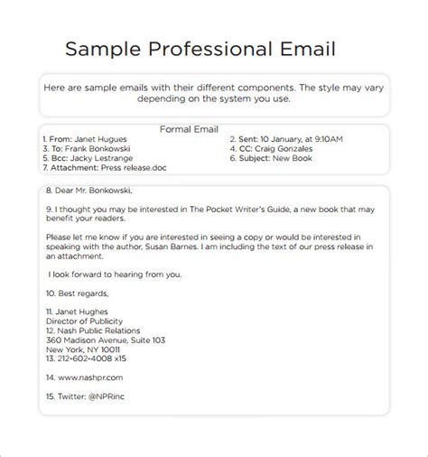 Free 8 Sample Professional Email Templates In Pdf