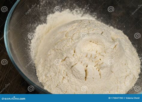 Flour In A Bowl Close Up Stock Photo Image Of Baking 173047700