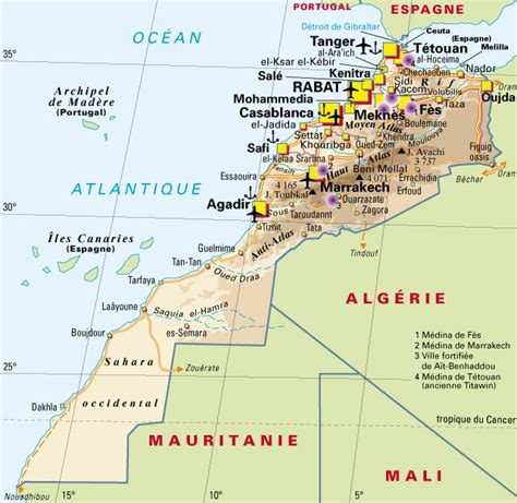 Cartograffr Le Maroc Carte Du Maroc Avec Les Villes Et Les Aéroports
