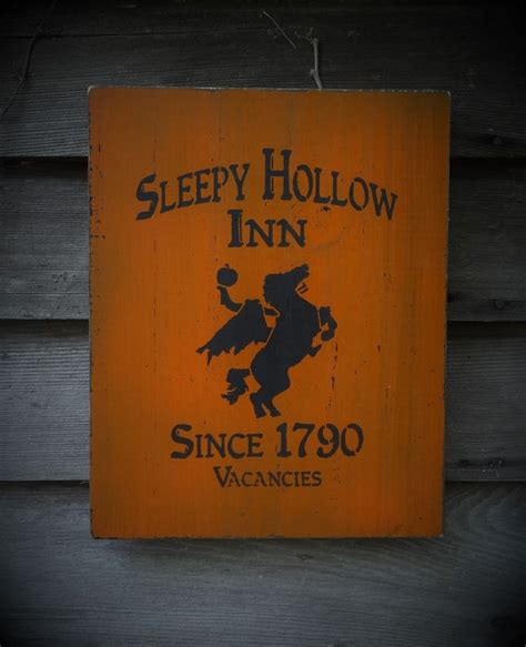 Primitive Sleepy Hollow Inn Sign Halloween Decoration Etsy
