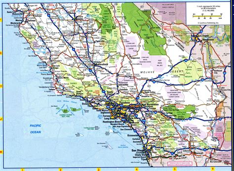 Map Of Southern California State With Highways And Roads
