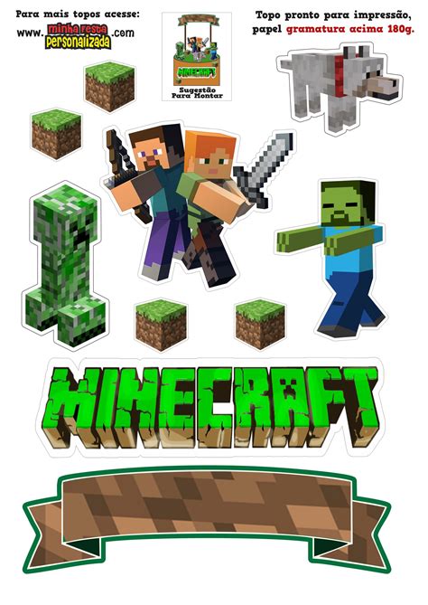 Topo De Bolo Minekraft Bolo Minecraft Mine Craft Party Festa De