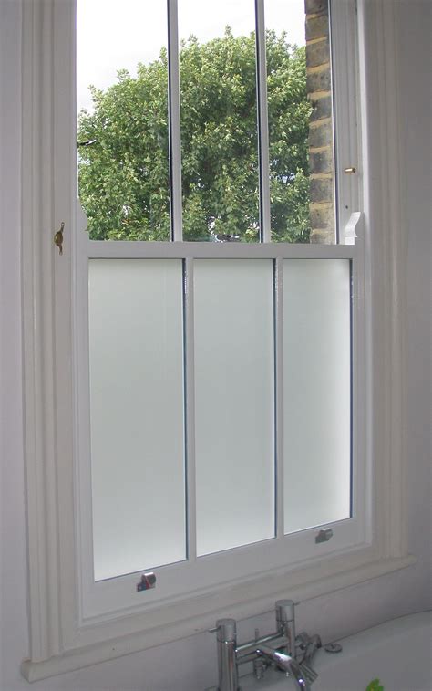 This Double Glazed Sash Window In A Bathroom Has The Added Benefit Of Sandblasted Privacy Glass