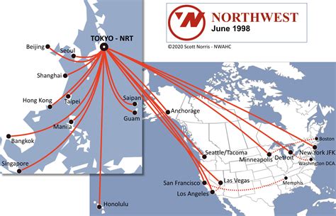 Reflections Extra Narita Route History In Maps Northwest Airlines