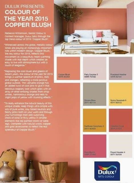 Frumpy To Funky Dulux Reveals Its Colour Of The Year 2015 Copper Blush‏