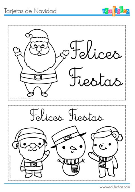 Dibujos Tarjetas De Navidad Para Colorear Con Mensajes