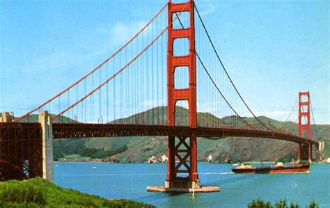 Vintage Postcard Showing The Golden Gate Bridge Looking Toward The
